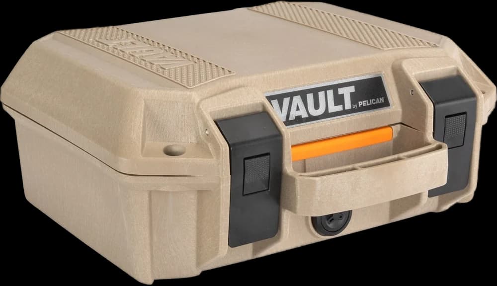 Pelican V100 VAULT Pistol Case W/ 5 layered foam, crushproof & dustproof, Black