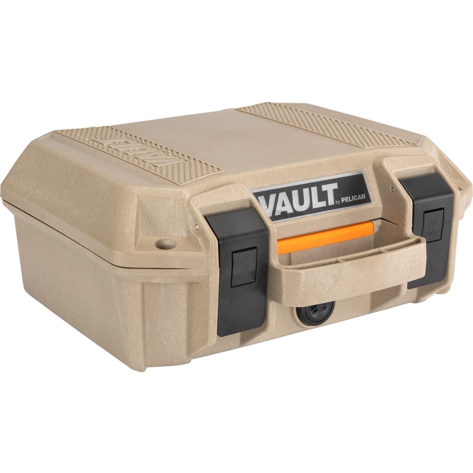 Share Pelican V100 VAULT Pistol Case W/ 5 layered foam, crushproof & dustproof, Tan