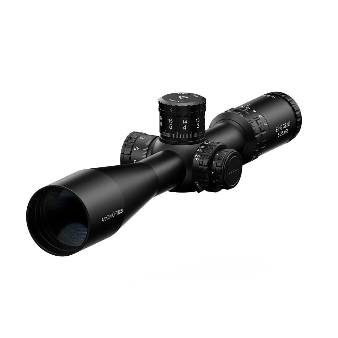 Arken Optics EP-5 GENII 5-25×56 FFP Illuminated MIL/TOR – Zero Stop – 34mm