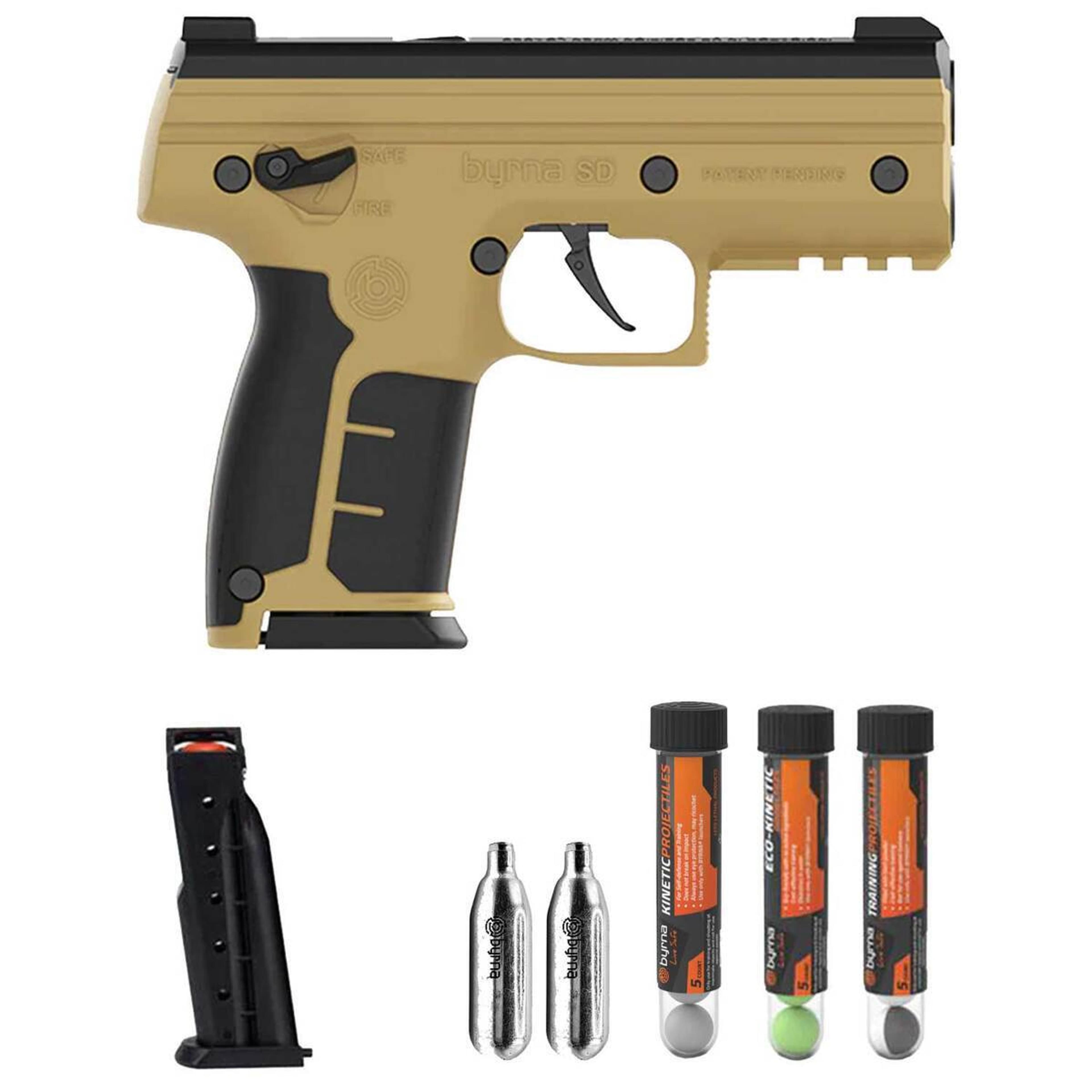 Byrna Technologies SD Kinetic Kit .68 Caliber 5 + 1 - Tan & Black