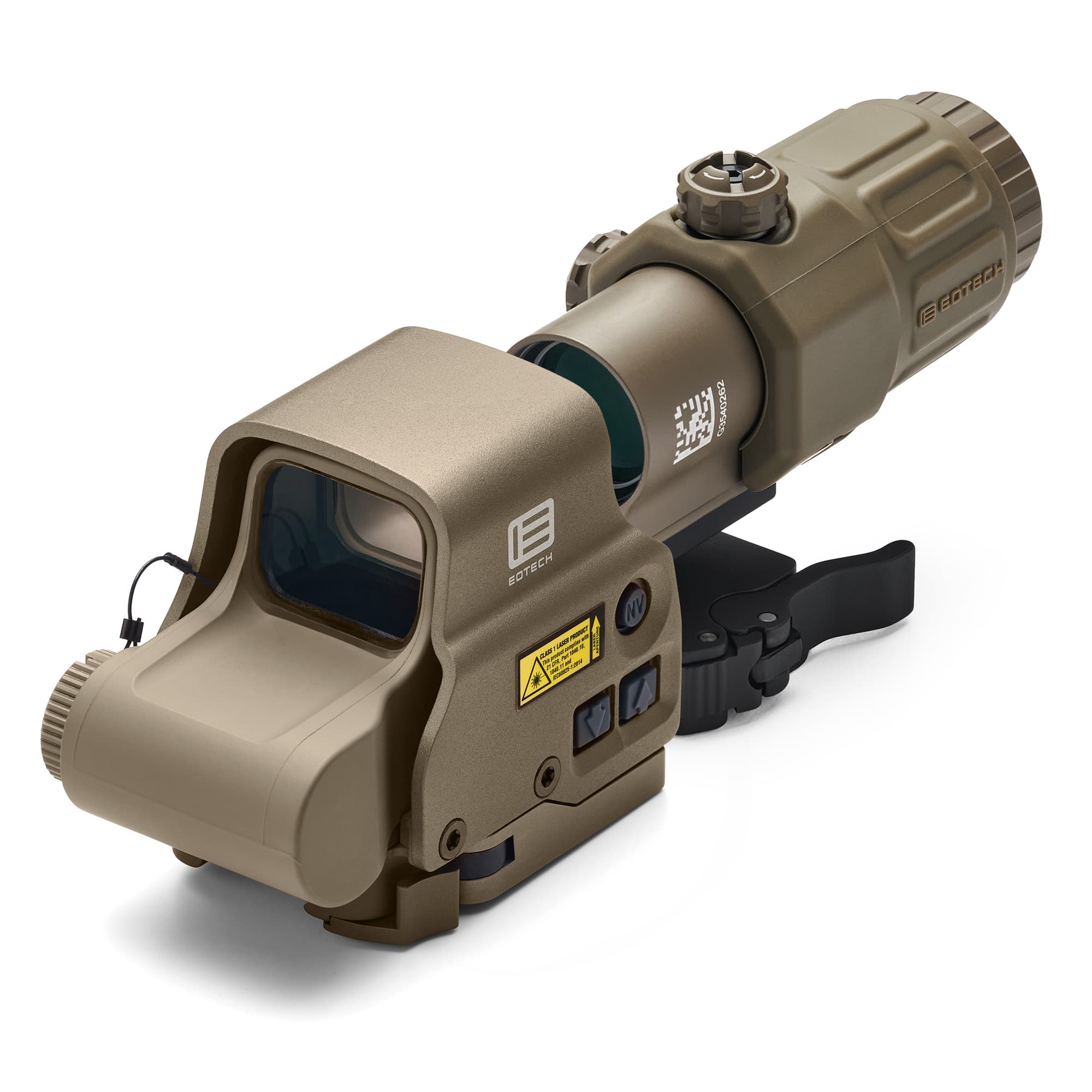 EOTECH EXPS3-0 Holographic Sight, Red 68 MOA Ring with 1 MOA Dot Reticle + G33 3X Magnifier, Tan