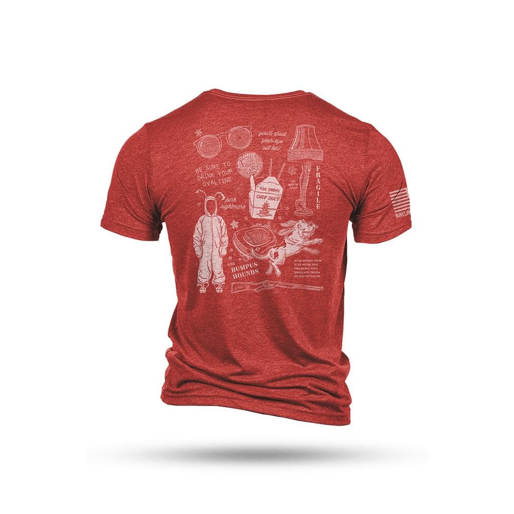 Nine Line Xmas Story Triblend Short Sleeve Shirt Red