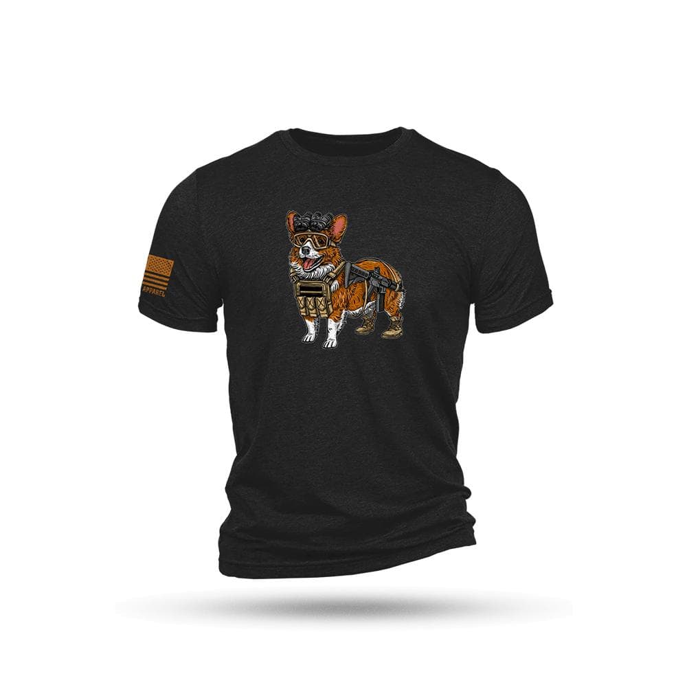 Nine Line Tactical Corgi Short Sleeve Shirt Charcoal Black Triblend