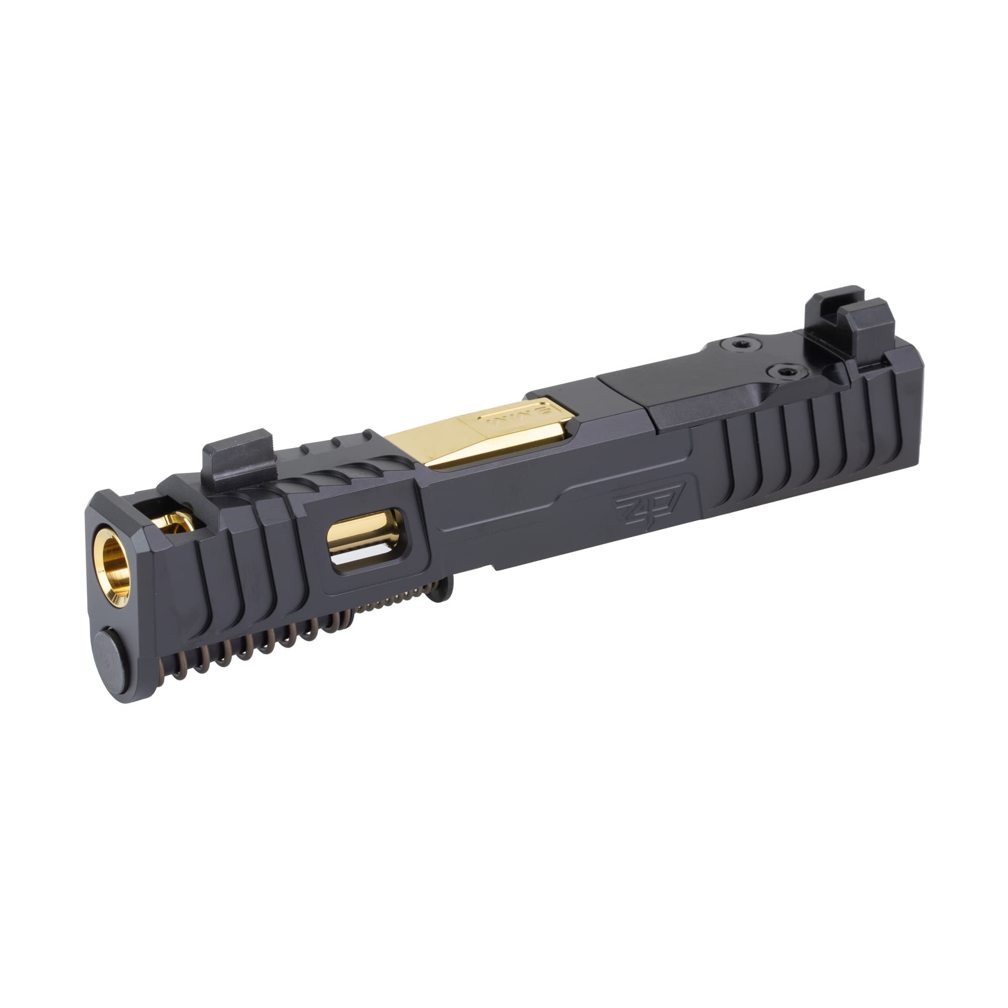 Zaffiri Precision IBS Complete Slide, GLOCK 43X, Chunk Ported Barrel, Gold IBS Barrel