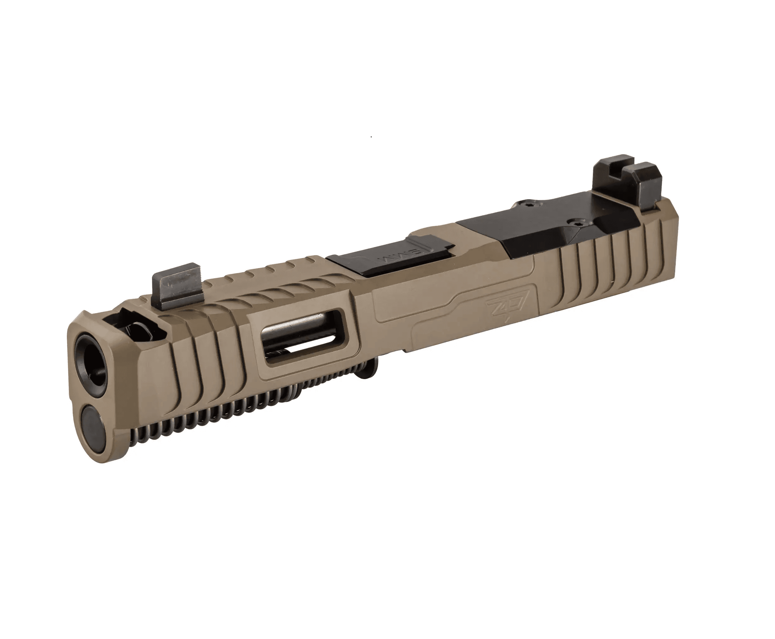 Zaffiri Precision Flat Dark Earth IBS Complete Slide, GLOCK 43X, Chunk Ported Barrel, Black IBS Barrel