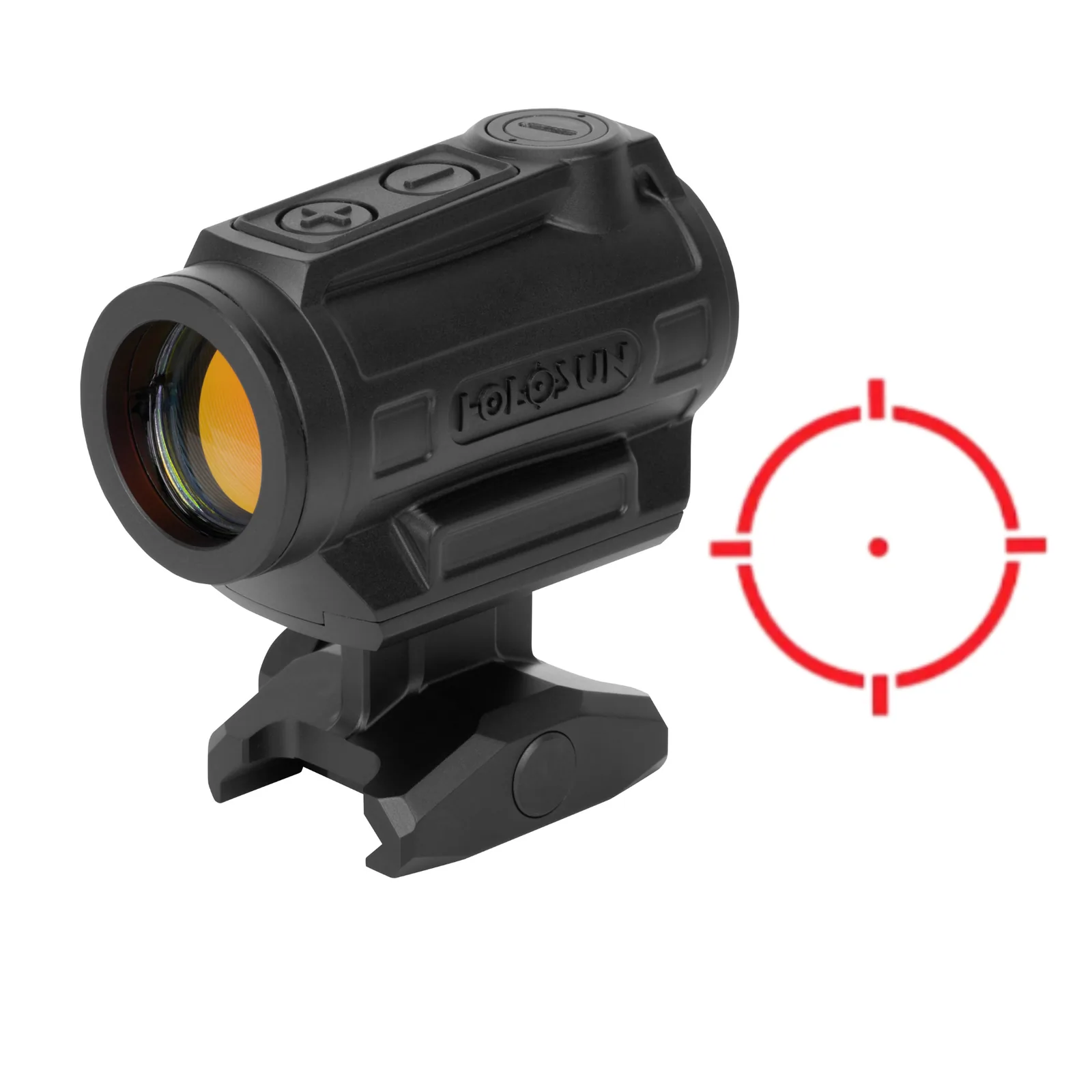 Holosun ARO, Red Dot, Multiple Reticle System, Fits 1913 Picatinny Rail, 1.63″ Lower 1/3 Co-Witness Mount, Black