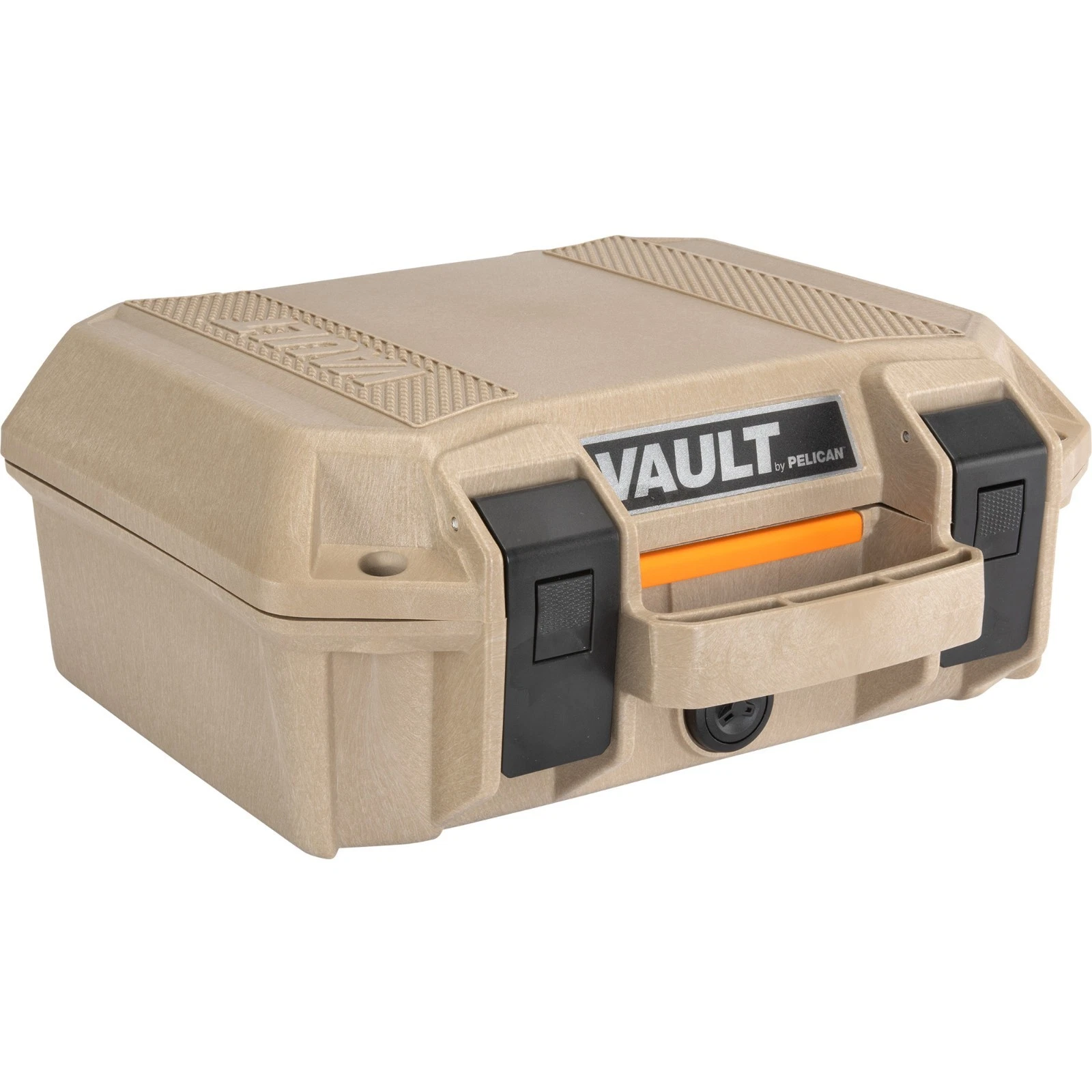 Share Pelican V100 VAULT Pistol Case W/ 5 layered foam, crushproof & dustproof, Tan